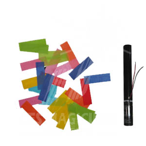 Canon à confettis électrique <br> 40 cm Rectangles Multicolores