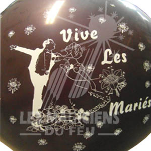 Ballon "Vive les mariés" XXL Chocolat
