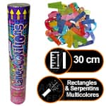 Canon à confettis Manuel 30 cm Rectangle et Serpentin Multicolore