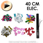 Canon à confettis électrique <br> 40 cm Rectangles Multicolores