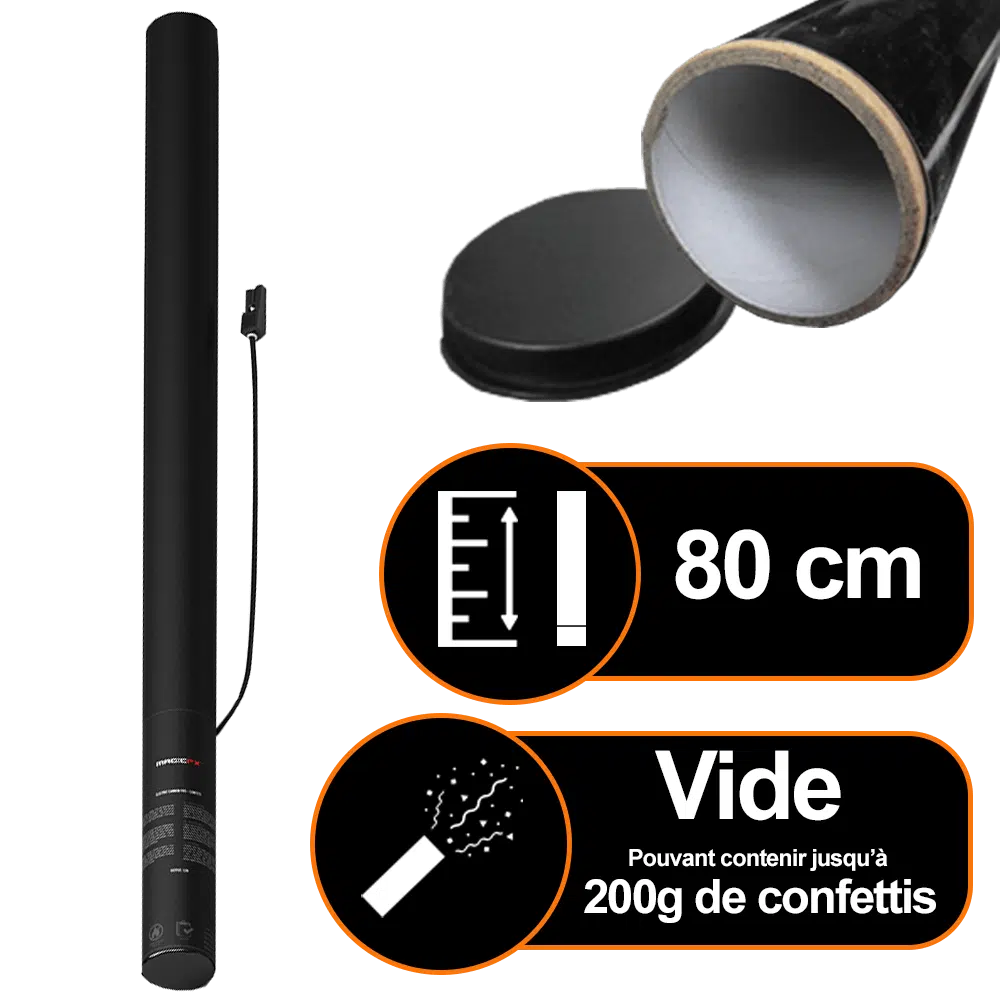 Canon à confettis électrique 80 cm Vide