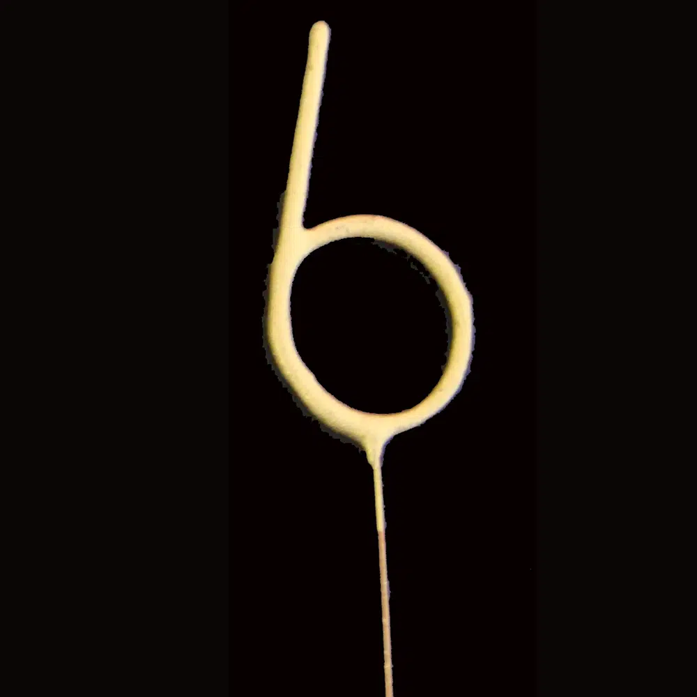 Cierge magique en forme de chiffre 6