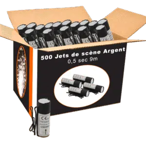 Carton de 500 jets de scene de 0,5 sec 9m de haut parfait pour podium