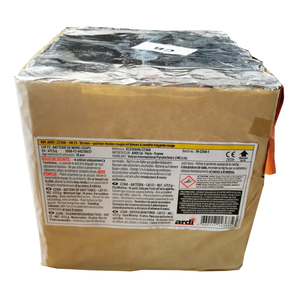 Compact d'artifice PRO F3 Palmier Traçant 30mm XXL