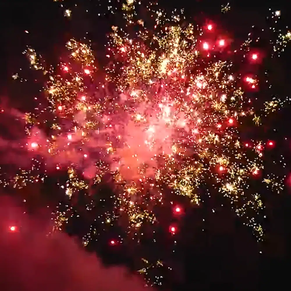 Feu automatique Over The Top effet crépitement doré rouge