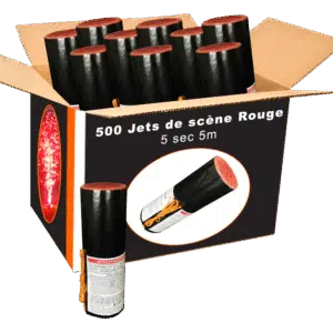 Carton de 500 jets de scène d'extérieur rouge 5 secondes 5 mètres