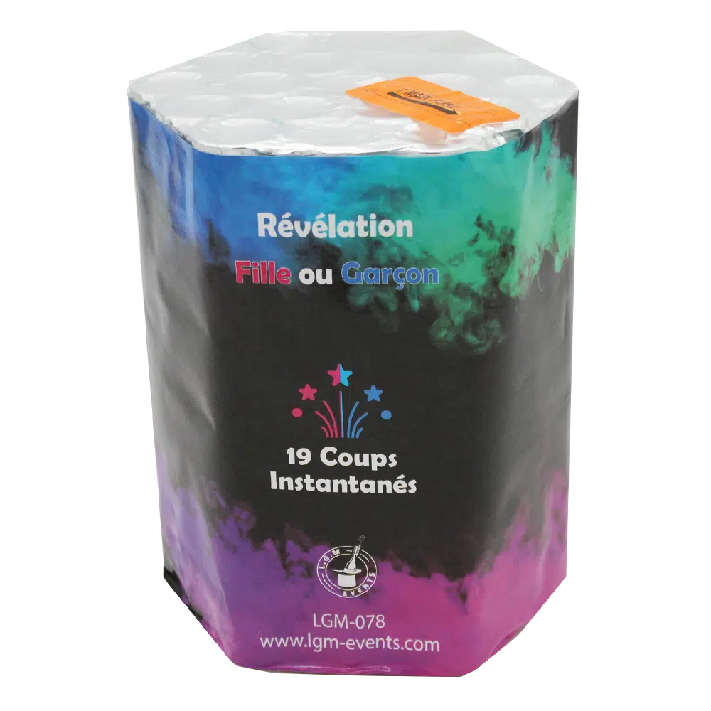 Compact tir droit Gender Reveal 19 départs boy or girl baby shower