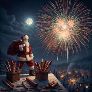 Feu d'artifice du père noël.