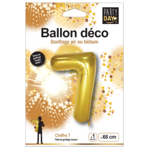Ballon couleur OR à gonfler à l'hélium Chiffre 7