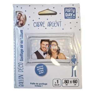 Ballon cadre argent 80x60 cm parfait pour photobooth