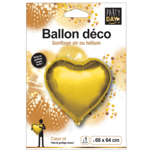 Ballon coeur gonflage air ou hélium or