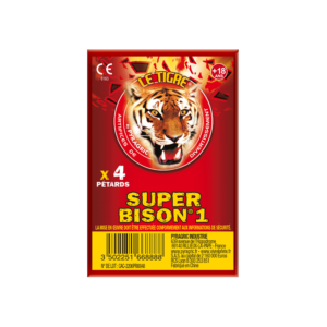 Paquet de 4 pétards Super Bison® 1 marque Le tigre