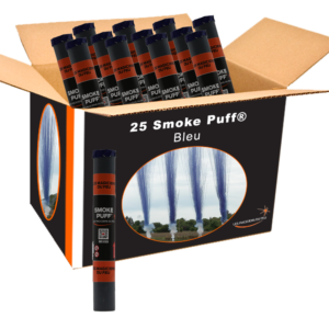 Carton de 25 feu d'artifice de jour Smoke Puff® bleu